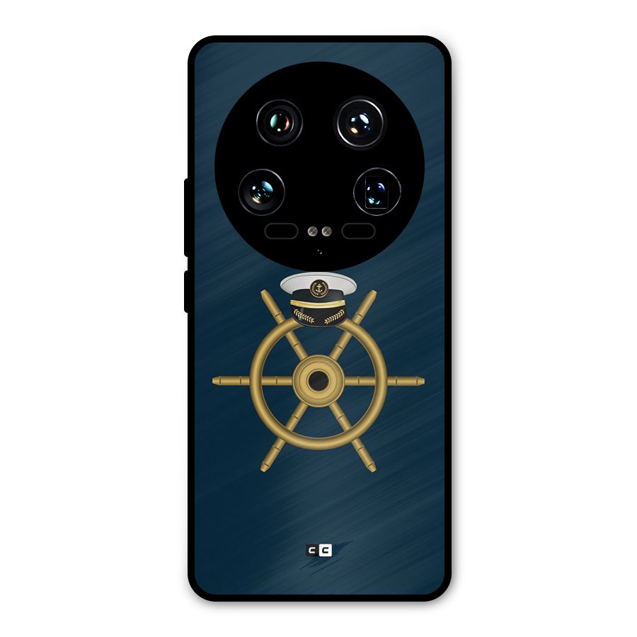 Ship Wheel And Cap Metal Back Case for Xiaomi 14 Ultra