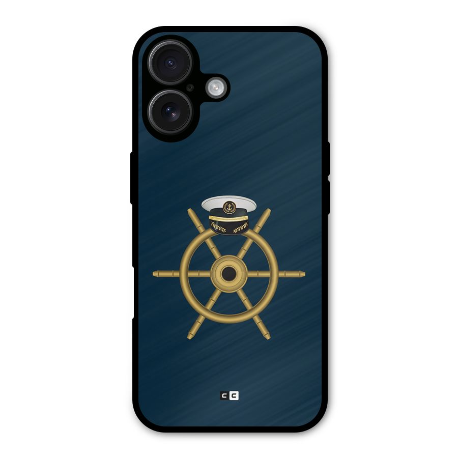Ship Wheel And Cap Metal Back Case for iPhone 16