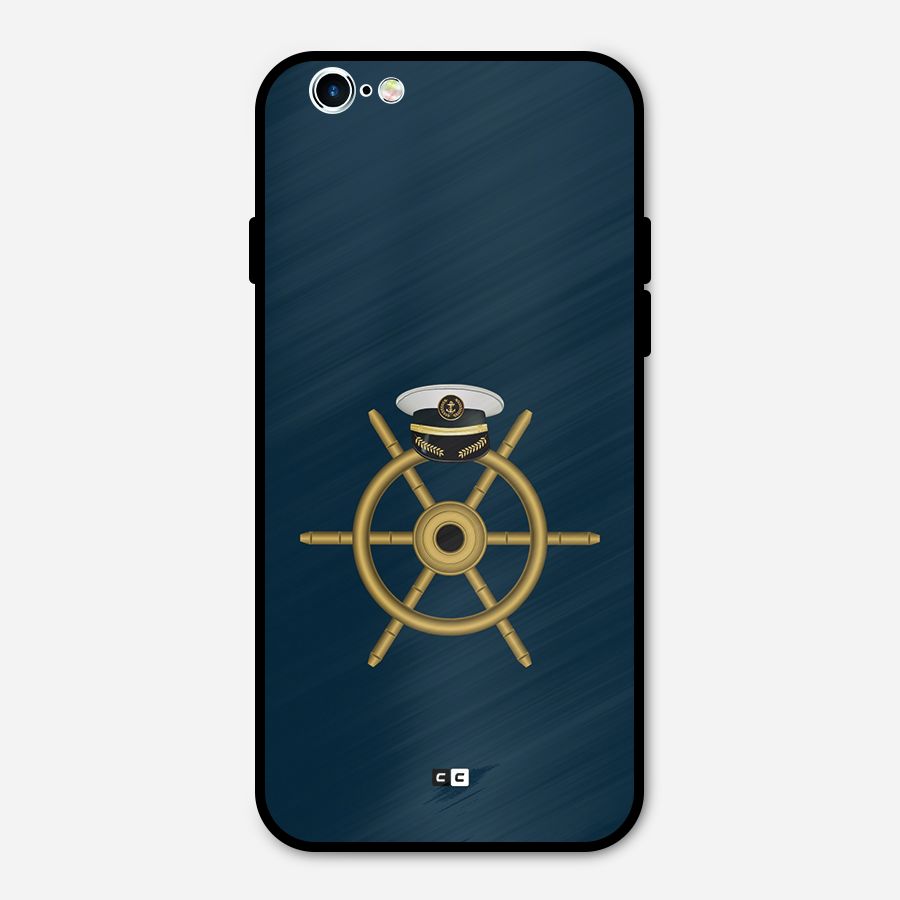 Ship Wheel And Cap Metal Back Case for iPhone 6 6s