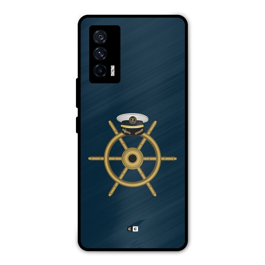 Ship Wheel And Cap Metal Back Case for iQOO 7 5G