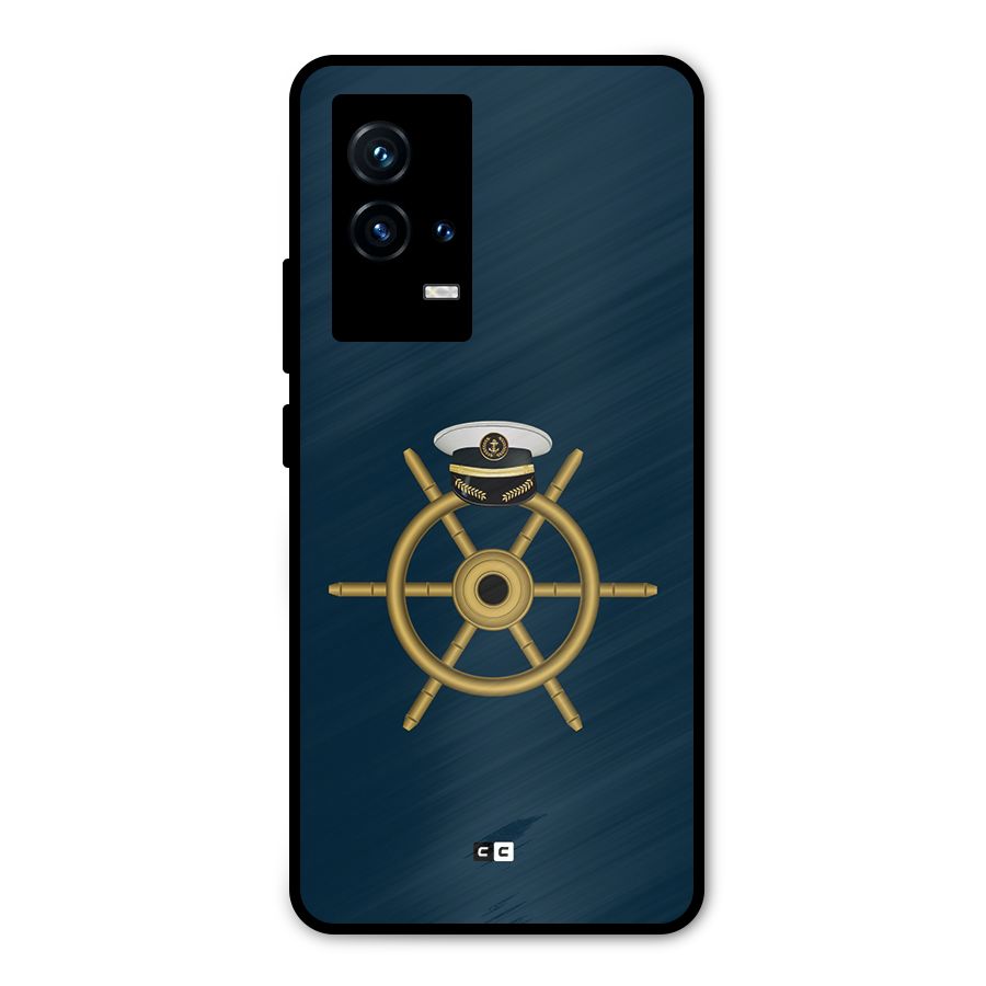Ship Wheel And Cap Metal Back Case for iQOO 9 5G