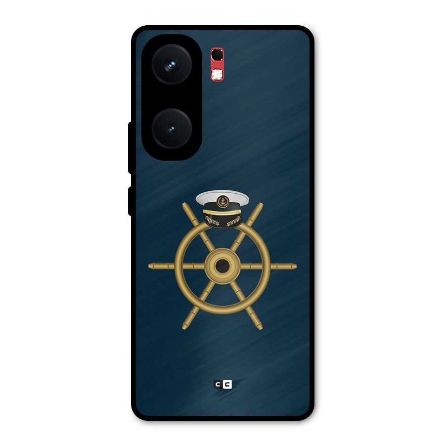 Ship Wheel And Cap Metal Back Case for iQOO Neo 9 Pro