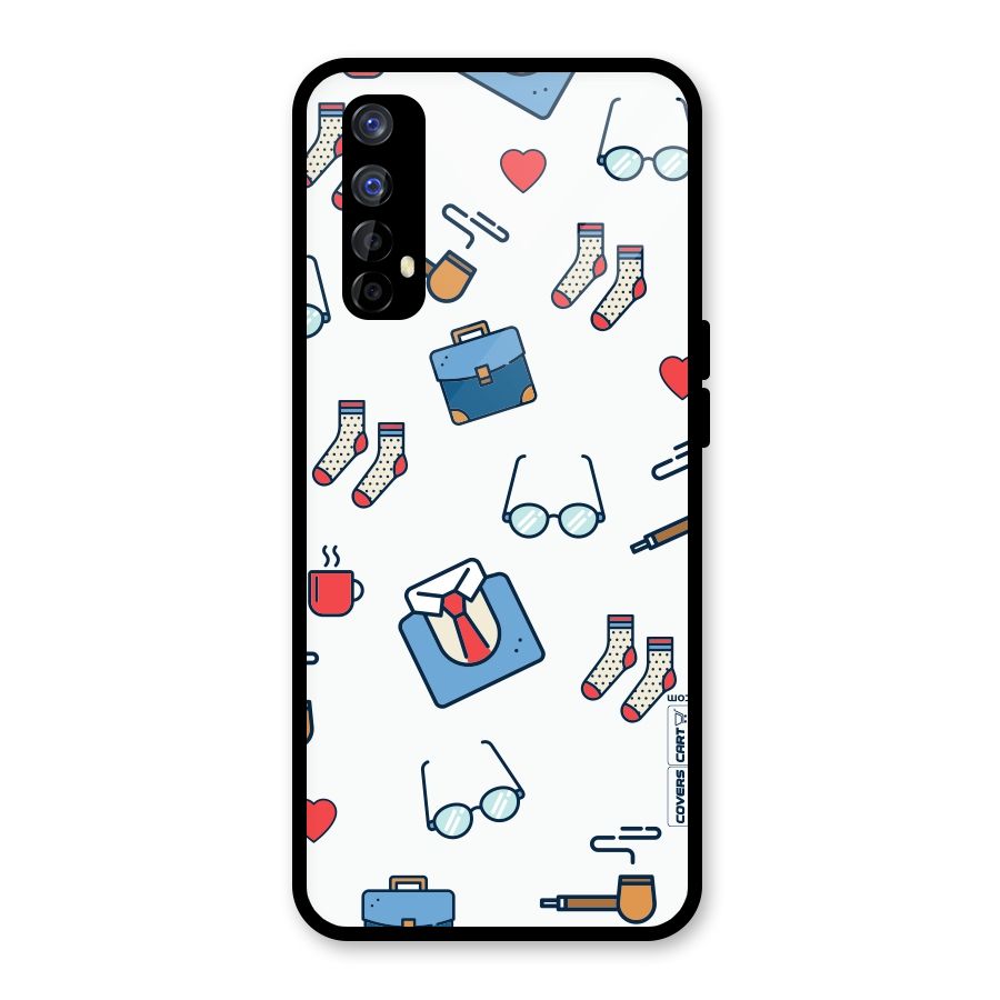 Shirt Spectacles Pattern Glass Back Case for Realme Narzo 20 Pro