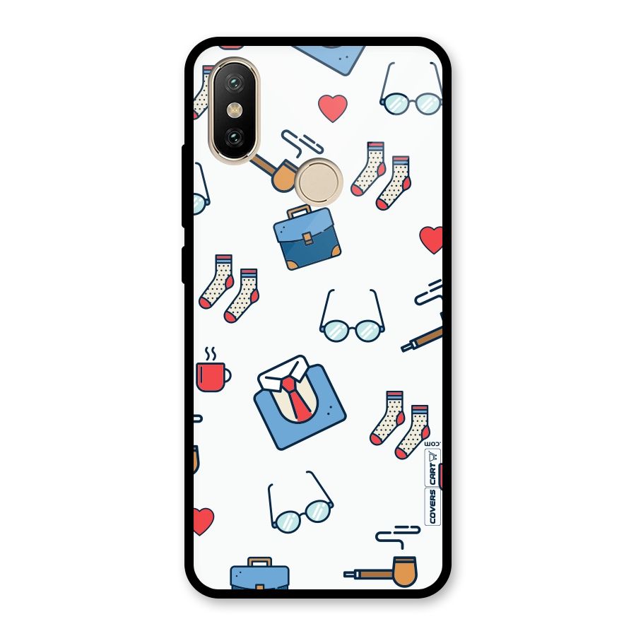 Shirt Spectacles Pattern Glass Back Case for Redmi A2