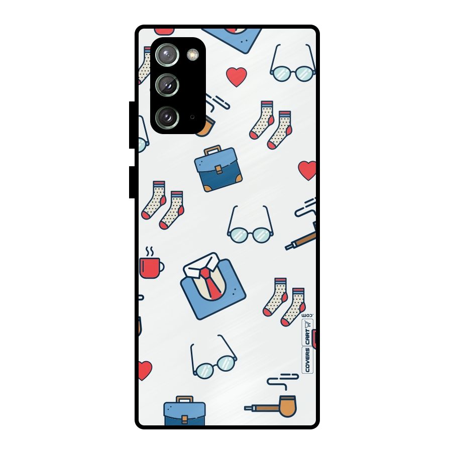 Shirt Spectacles Pattern Metal Back Case for Galaxy Note 20