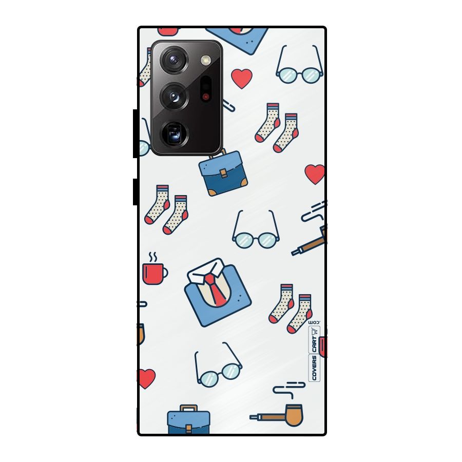 Shirt Spectacles Pattern Metal Back Case for Galaxy Note 20 Ultra