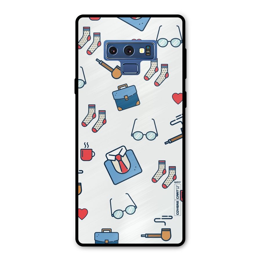 Shirt Spectacles Pattern Metal Back Case for Galaxy Note 9