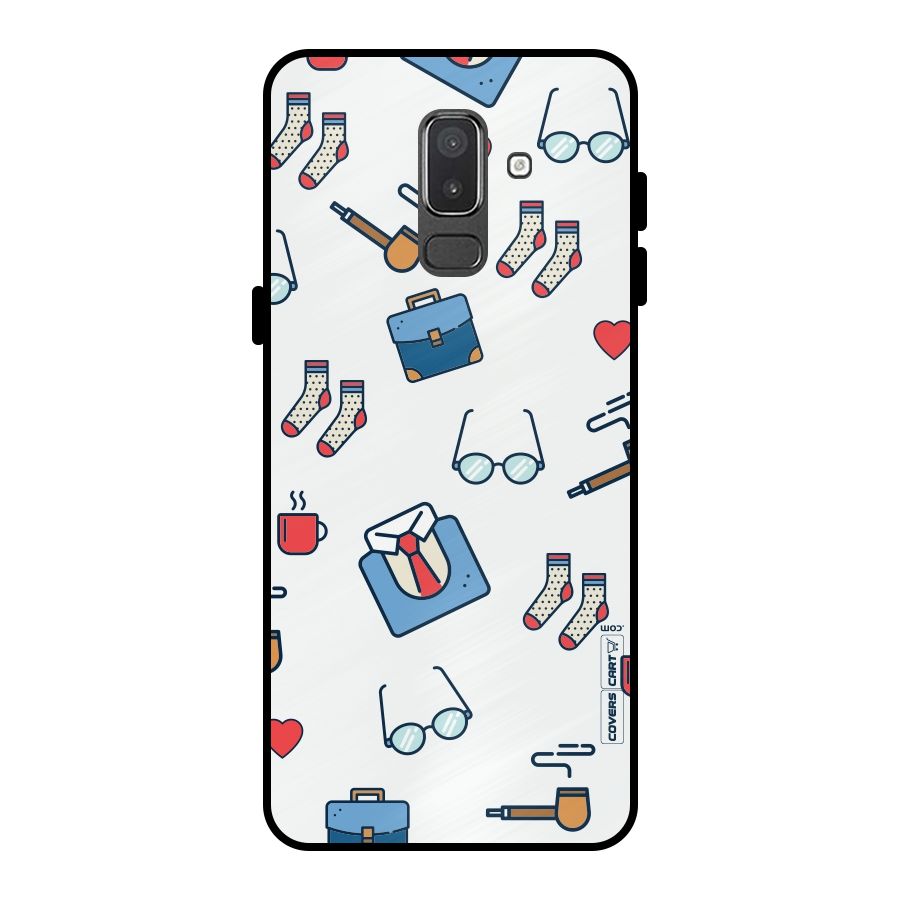Shirt Spectacles Pattern Metal Back Case for Galaxy On8 (2018)