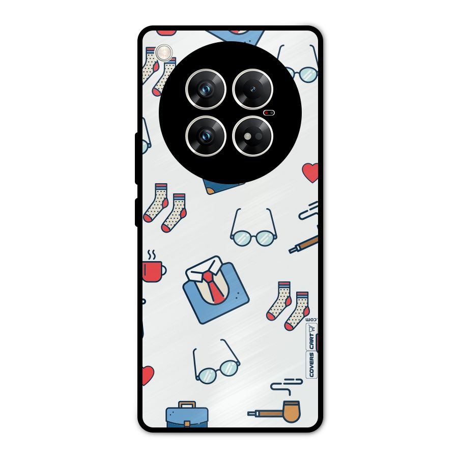 Shirt Spectacles Pattern Metal Back Case for Infinix Zero 40 5G