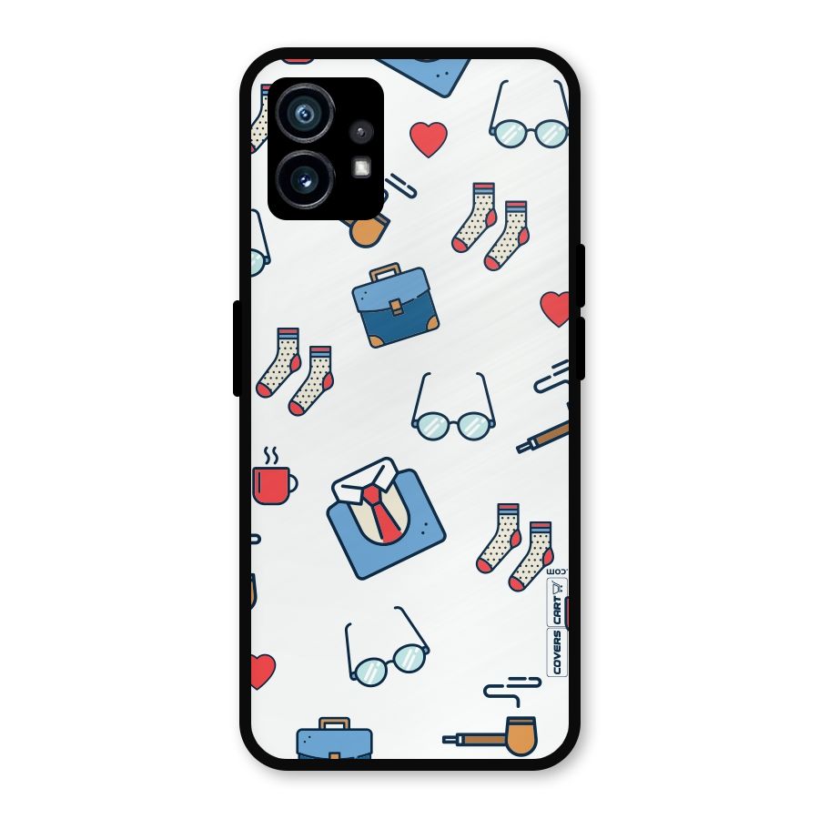 Shirt Spectacles Pattern Metal Back Case for Nothing Phone 1