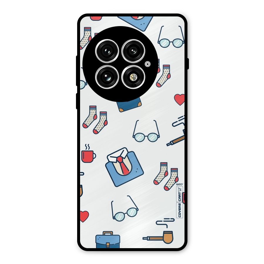 Shirt Spectacles Pattern Metal Back Case for OnePlus 13