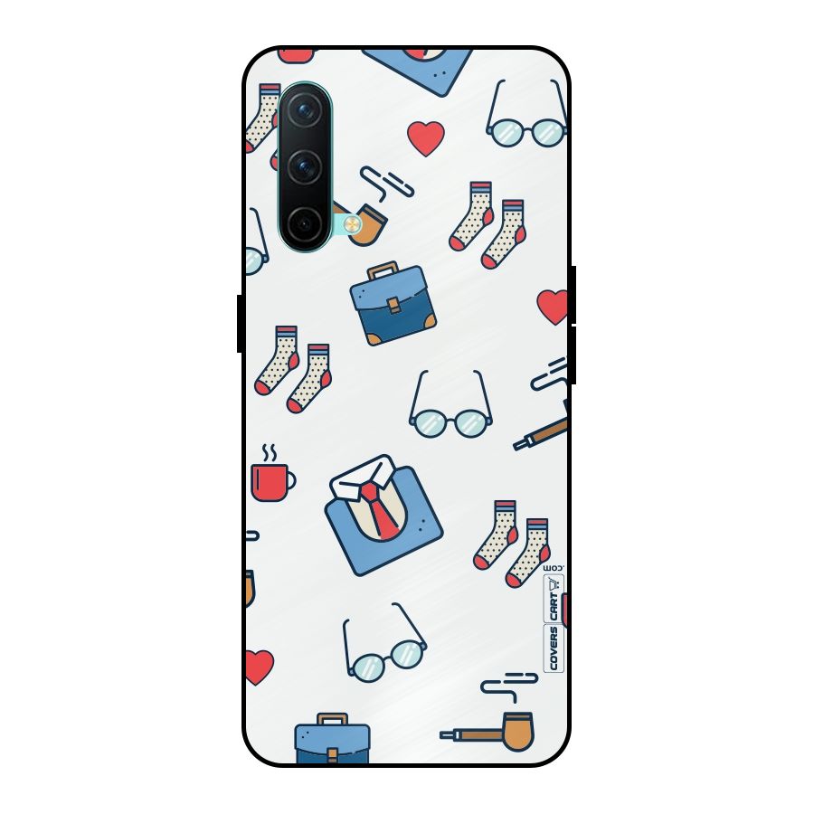 Shirt Spectacles Pattern Metal Back Case for OnePlus Nord CE 5G