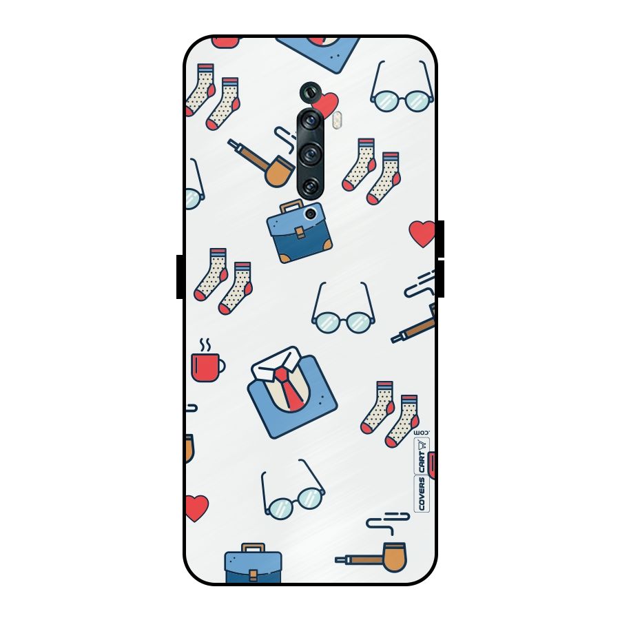 Shirt Spectacles Pattern Metal Back Case for Oppo Reno2 Z