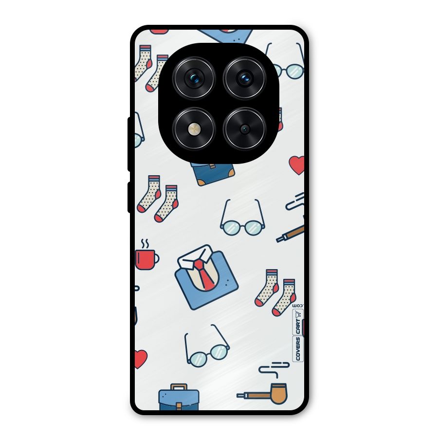 Shirt Spectacles Pattern Metal Back Case for Poco X7