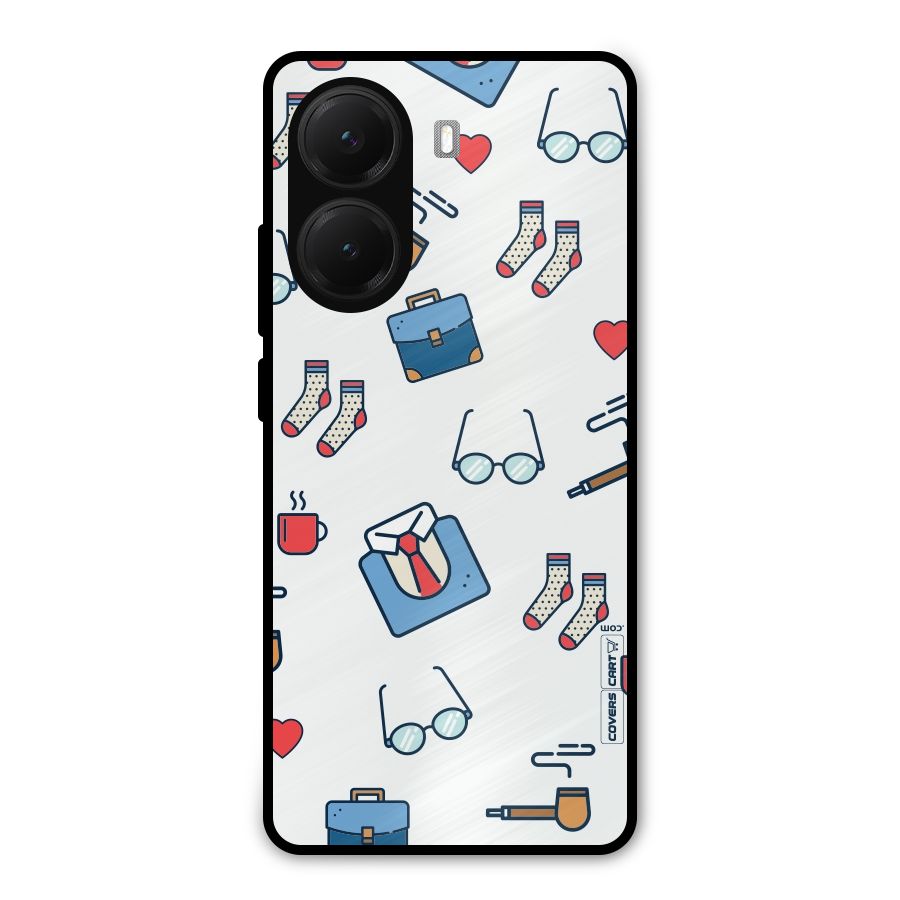 Shirt Spectacles Pattern Metal Back Case for Poco X7 Pro