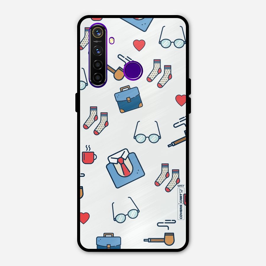 Shirt Spectacles Pattern Metal Back Case for Realme 5 Pro