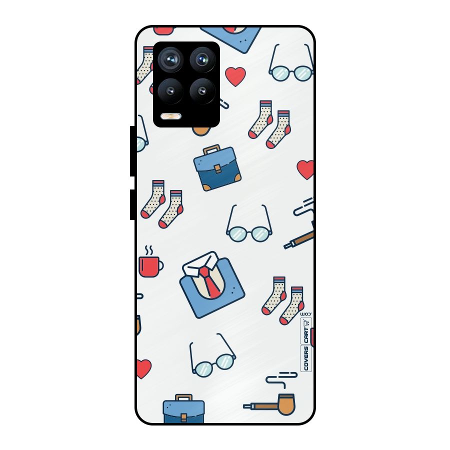 Shirt Spectacles Pattern Metal Back Case for Realme 8 Pro