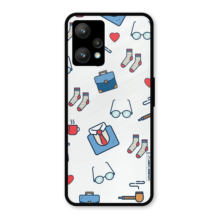 Shirt Spectacles Pattern Metal Back Case for Realme 9 Pro Plus 5G