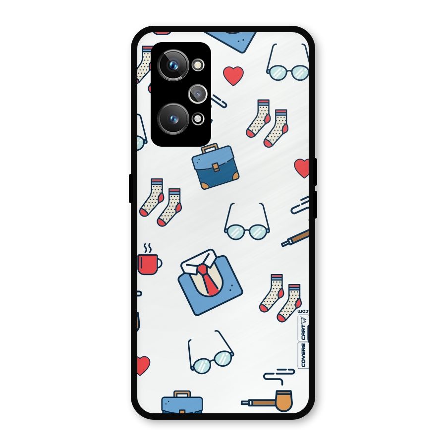 Shirt Spectacles Pattern Metal Back Case for Realme GT 2