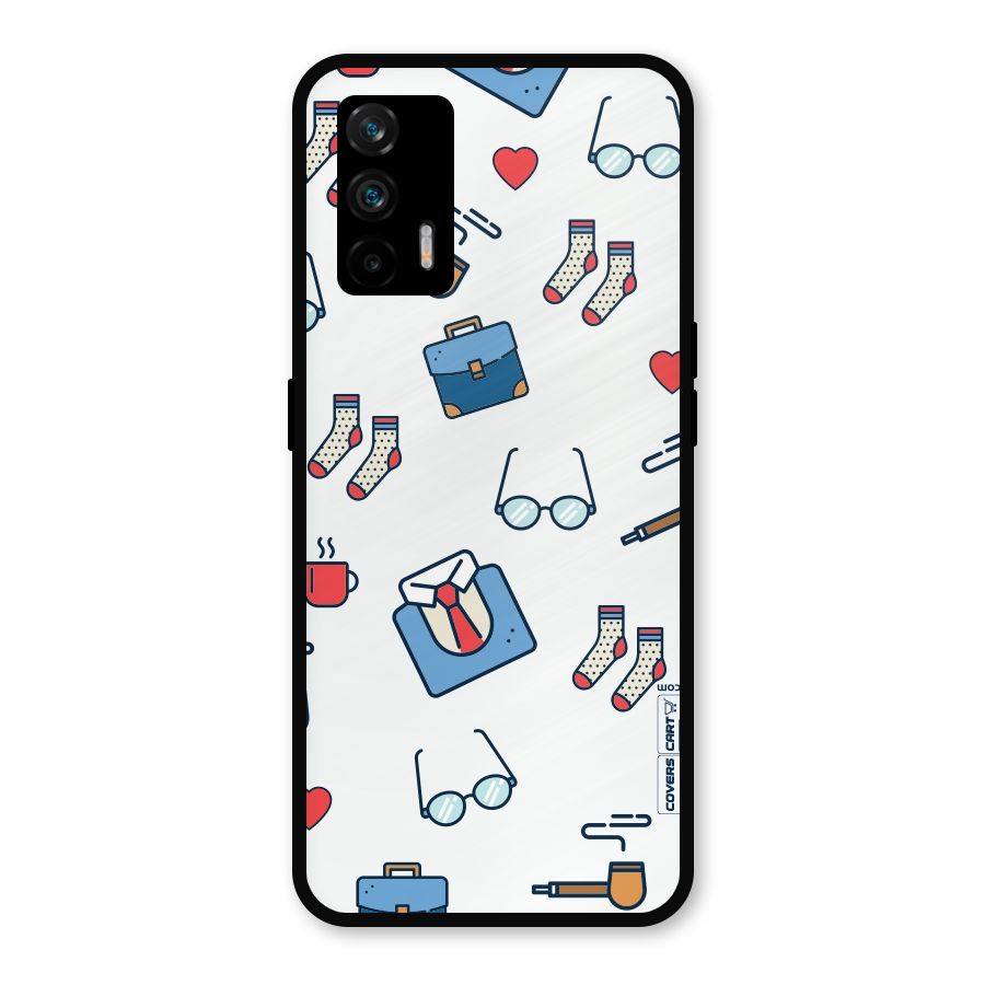 Shirt Spectacles Pattern Metal Back Case for Realme GT 5G