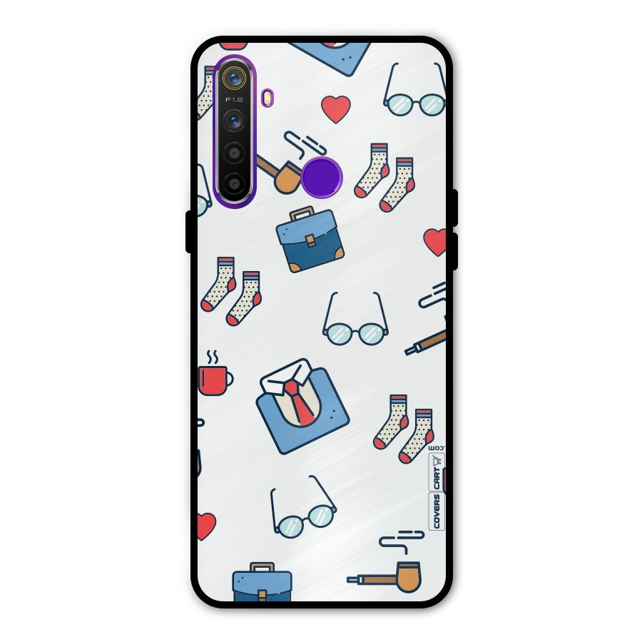 Shirt Spectacles Pattern Metal Back Case for Realme Narzo 10