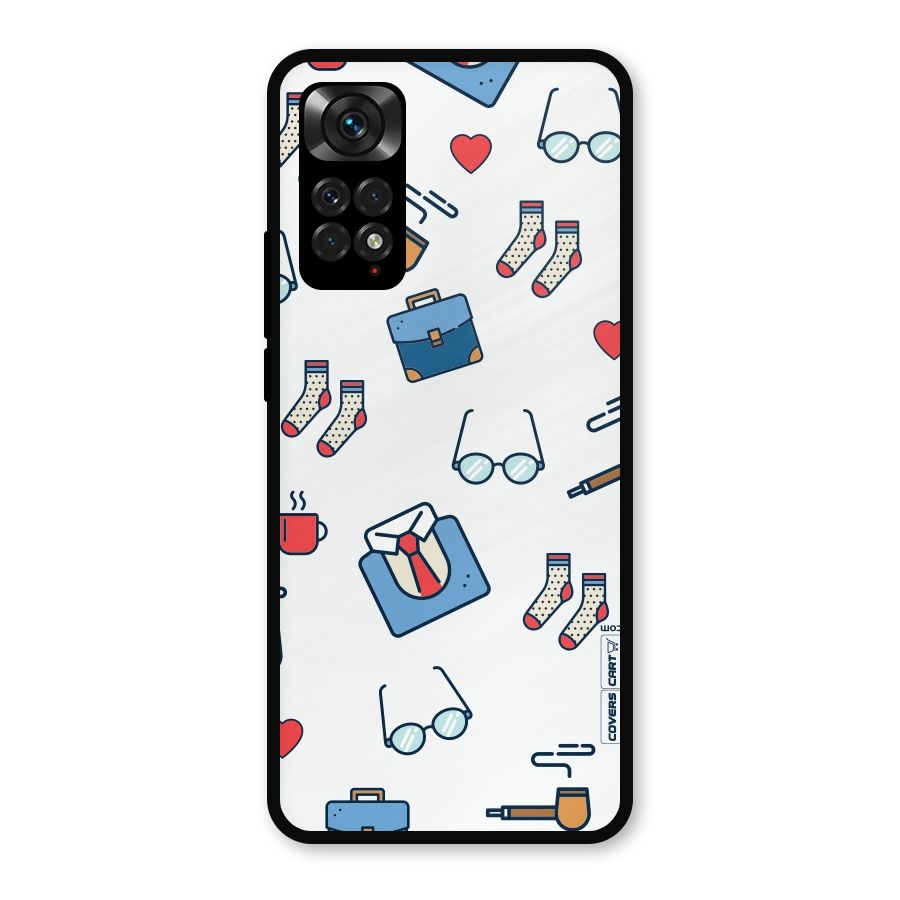 Shirt Spectacles Pattern Metal Back Case for Redmi Note 11s
