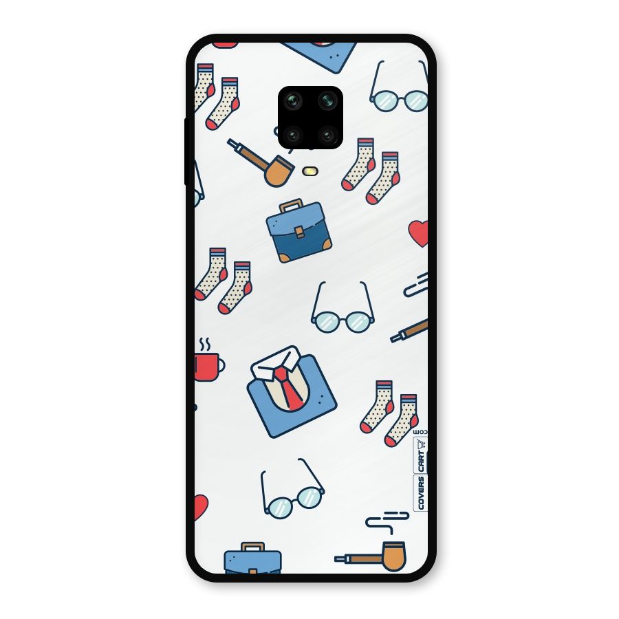 Shirt Spectacles Pattern Metal Back Case for Redmi Note 9 Pro