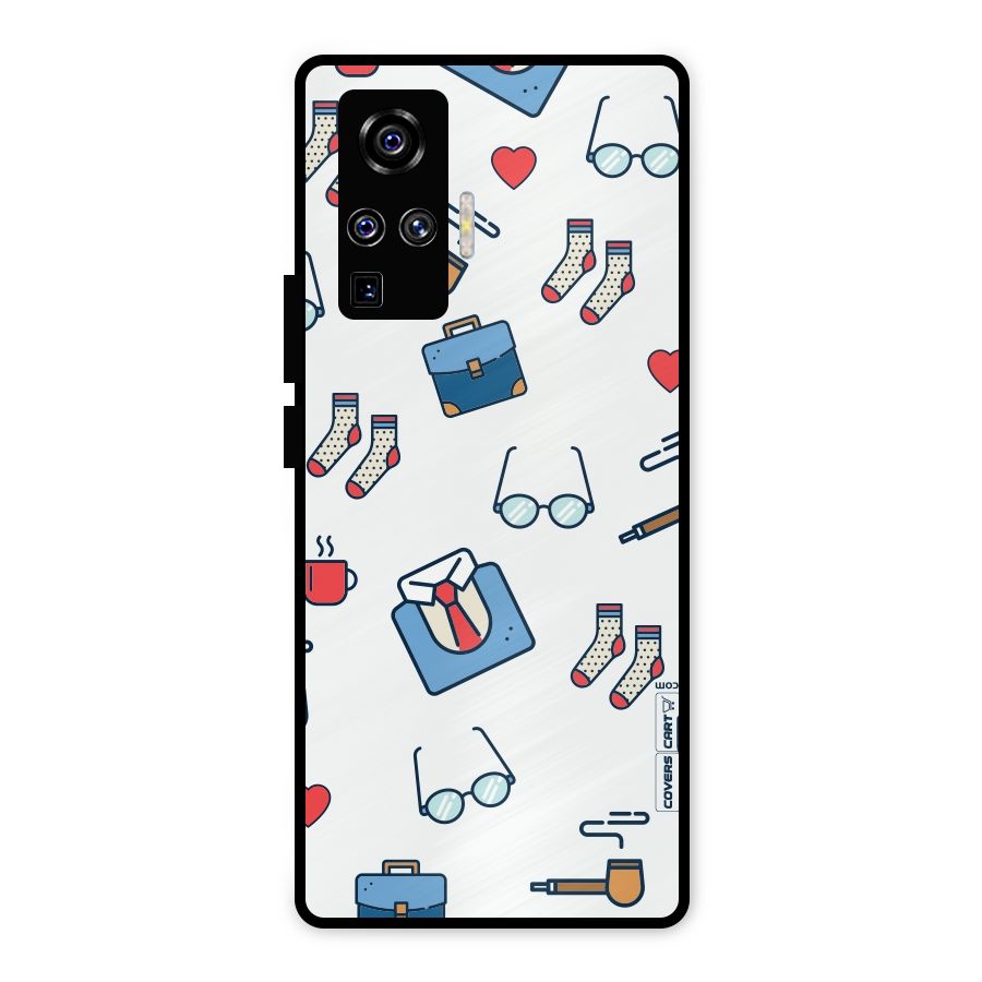 Shirt Spectacles Pattern Metal Back Case for Vivo X50 Pro