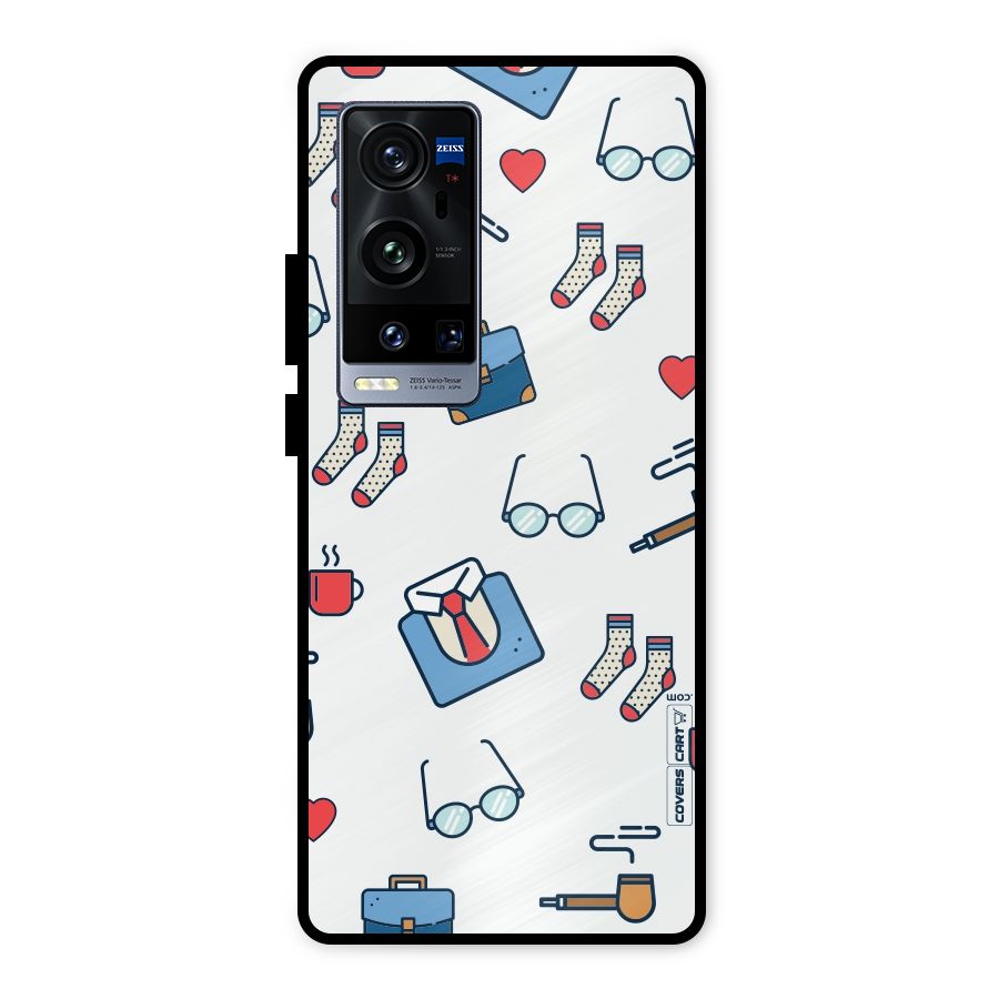 Shirt Spectacles Pattern Metal Back Case for Vivo X60 Pro Plus