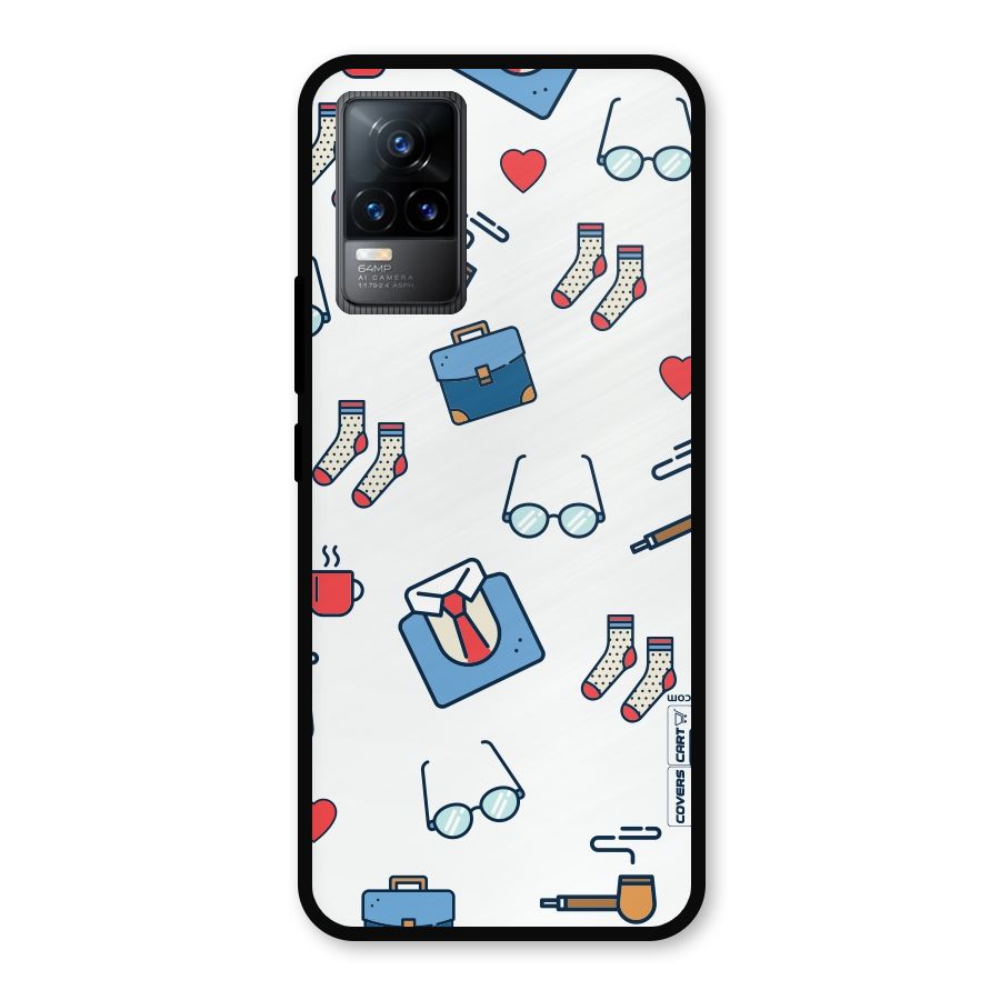 Shirt Spectacles Pattern Metal Back Case for Vivo Y73