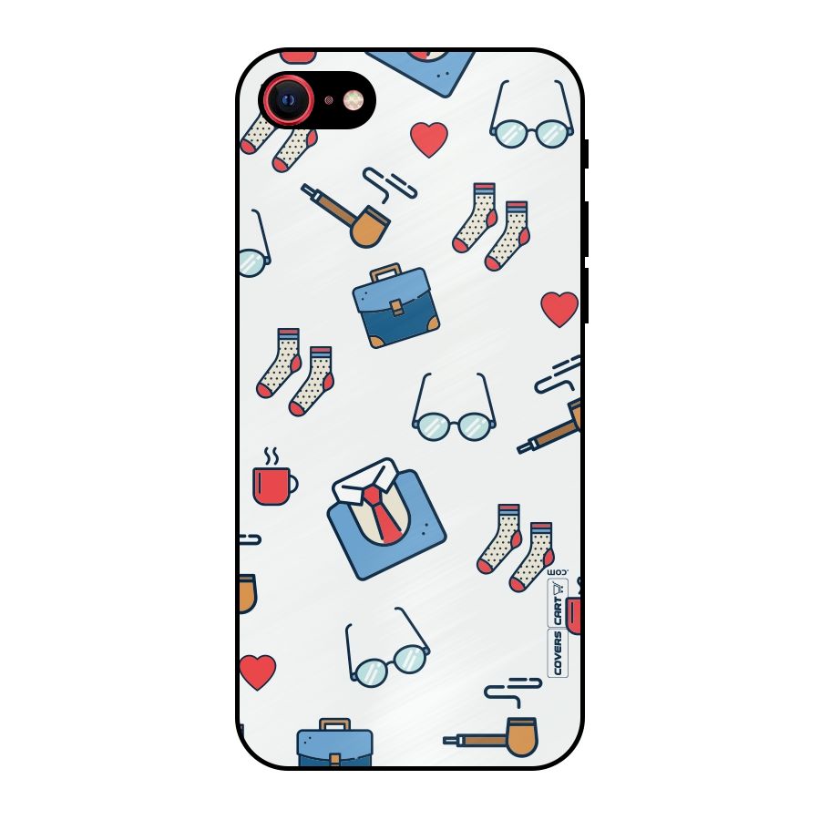 Shirt Spectacles Pattern Metal Back Case for iPhone 7