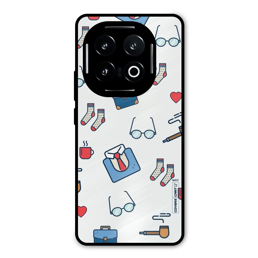 Shirt Spectacles Pattern Metal Back Case for iQOO 13