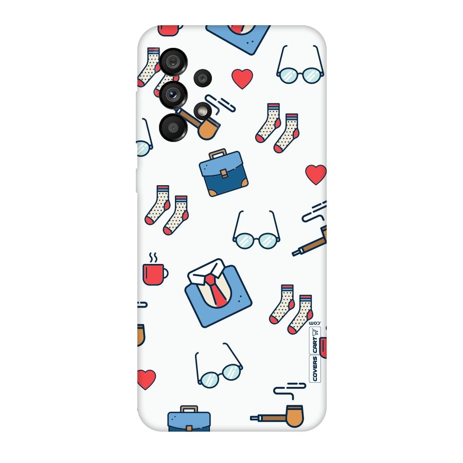 Shirt Spectacles Pattern Original Polycarbonate Back Case for Galaxy A73 5G