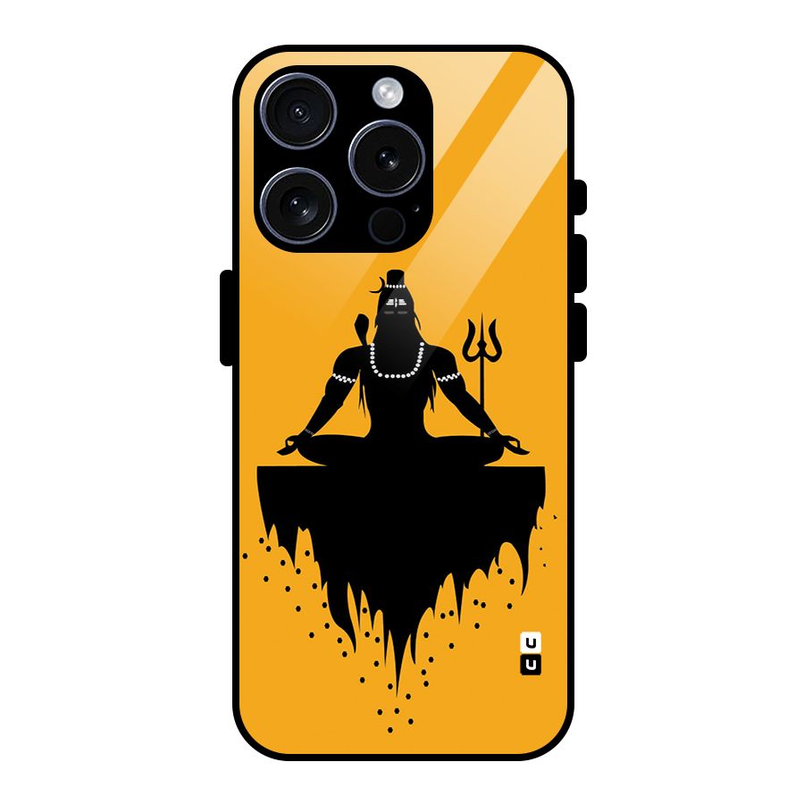 Shiva Meditation Glass Back Case for iPhone 15 Pro