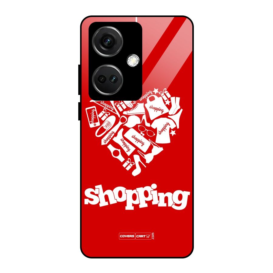 Shopaholic Shopping Love Glass Back Case for OnePlus Nord CE 3 5G