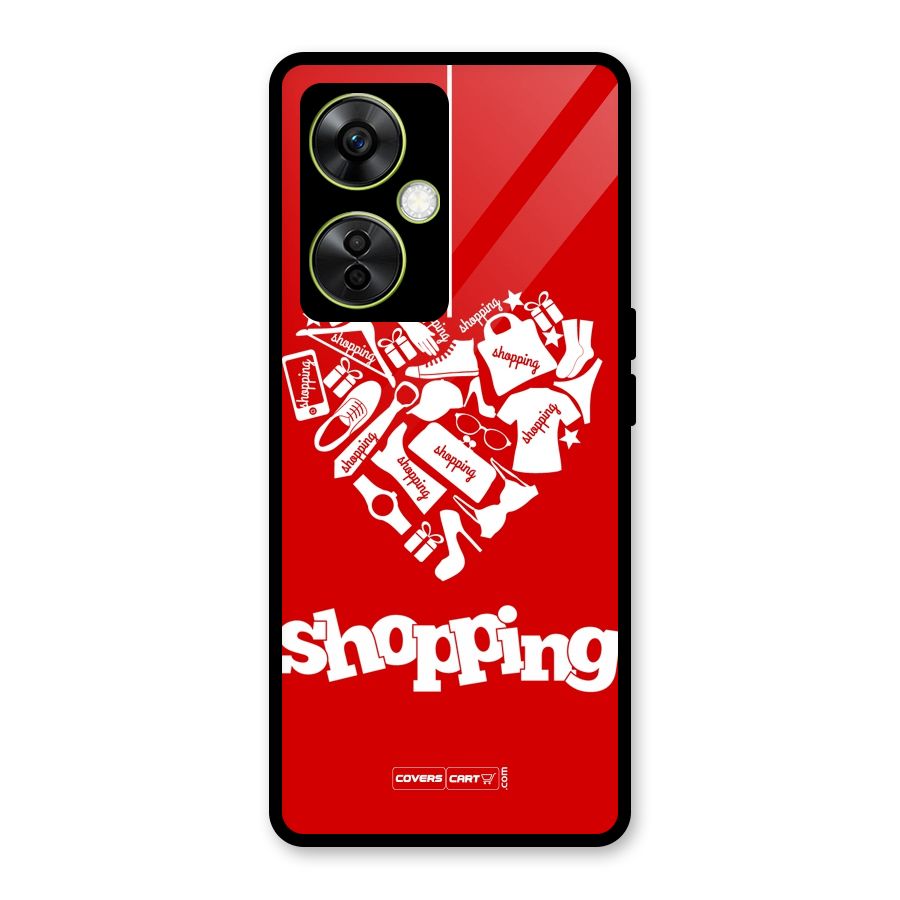 Shopaholic Shopping Love Glass Back Case for OnePlus Nord CE 3 Lite