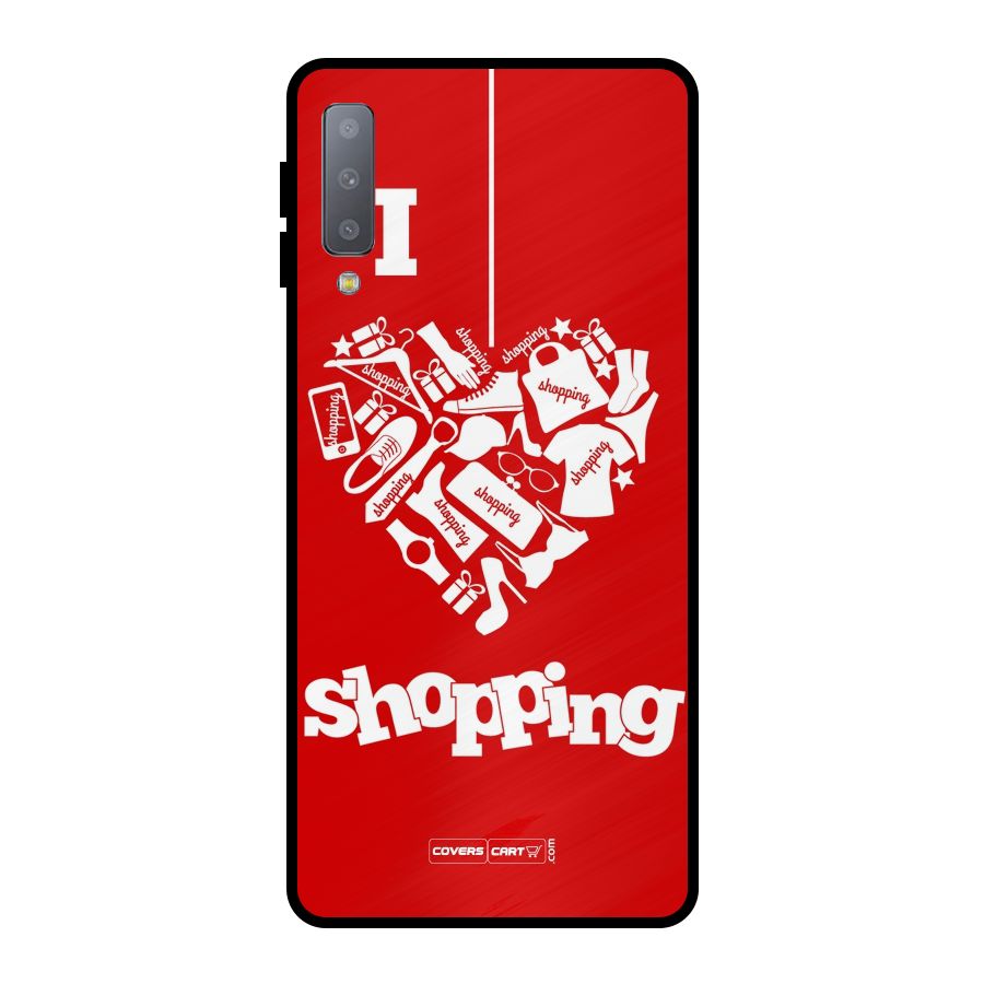Shopaholic Shopping Love Metal Back Case for Galaxy A7 (2018)