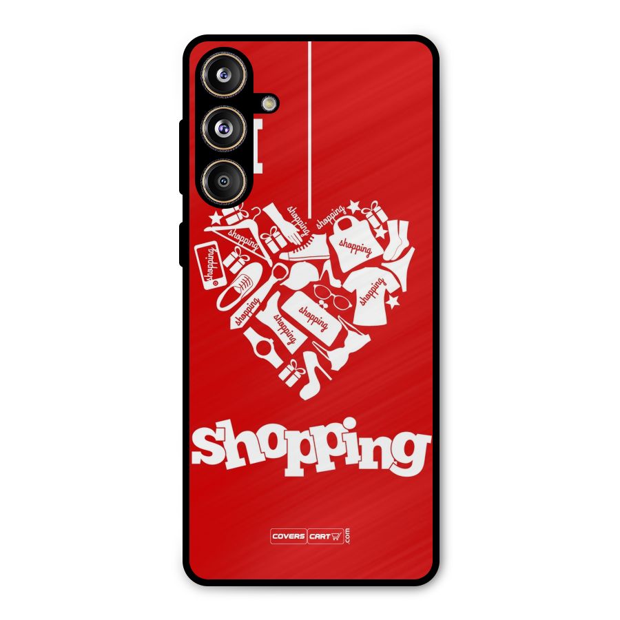 Shopaholic Shopping Love Metal Back Case for Galaxy F55
