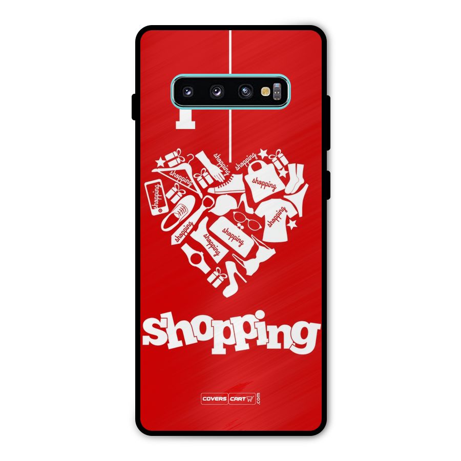 Shopaholic Shopping Love Metal Back Case for Galaxy S10 Plus