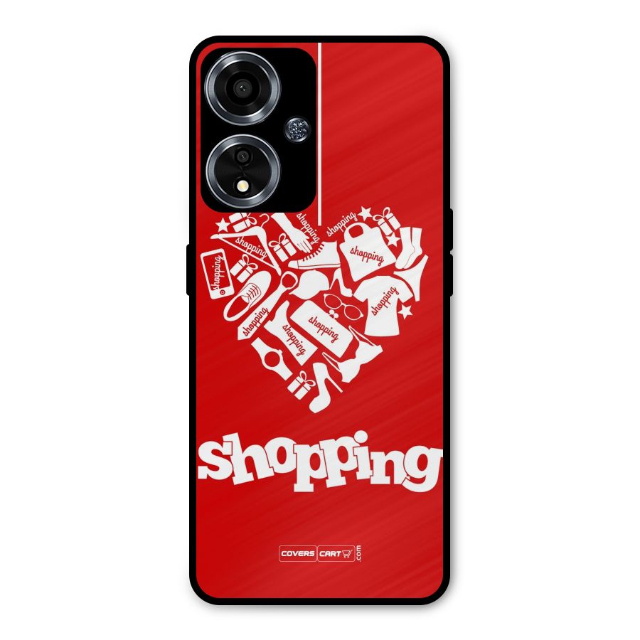 Shopaholic Shopping Love Metal Back Case for Oppo A59