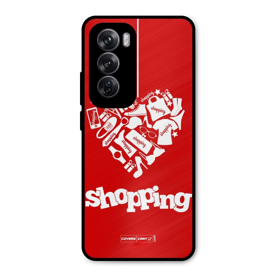 Shopaholic Shopping Love Metal Back Case for Oppo Reno12 Pro