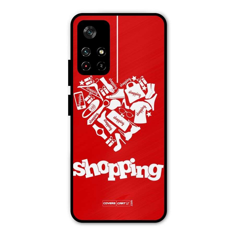 Shopaholic Shopping Love Metal Back Case for Poco M4 Pro 5G