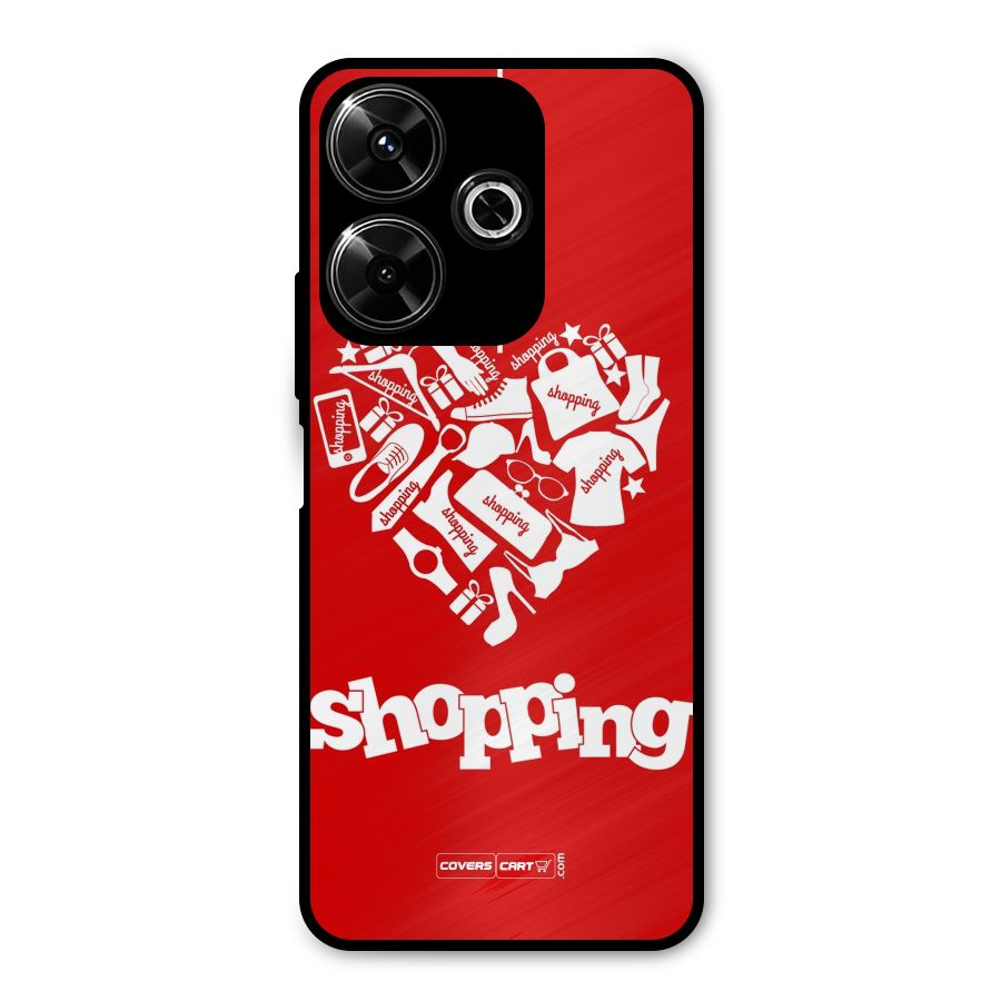 Shopaholic Shopping Love Metal Back Case for Redmi 13 5G