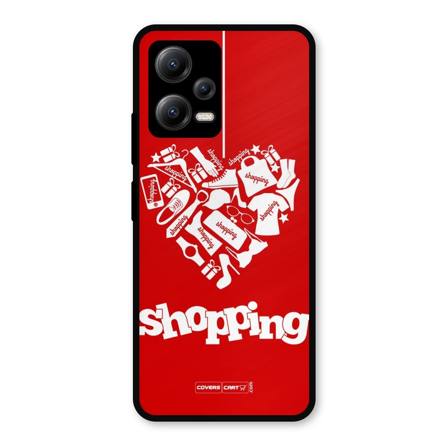 Shopaholic Shopping Love Metal Back Case for Redmi Note 12 5G