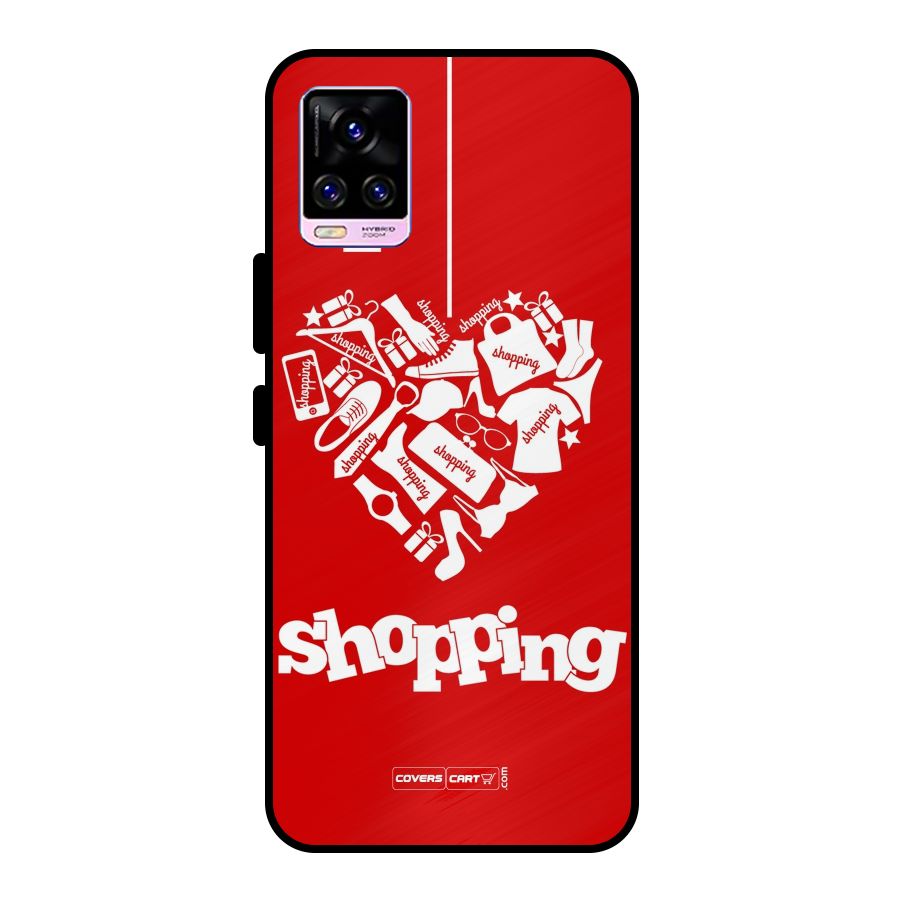 Shopaholic Shopping Love Metal Back Case for Vivo V20 Pro