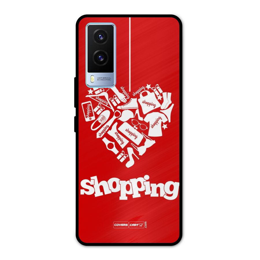 Shopaholic Shopping Love Metal Back Case for Vivo V21e 5G