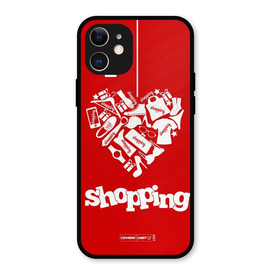 Shopaholic Shopping Love Metal Back Case for iPhone 12