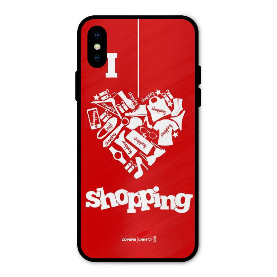 Shopaholic Shopping Love Metal Back Case for iPhone XS