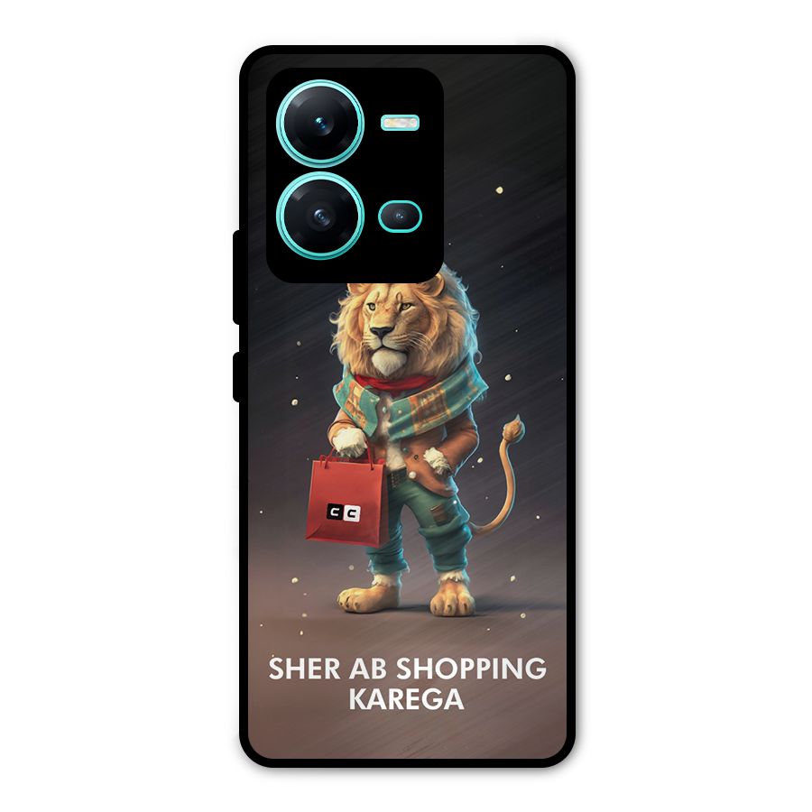 Shopping Sher Metal Back Case for Vivo V25