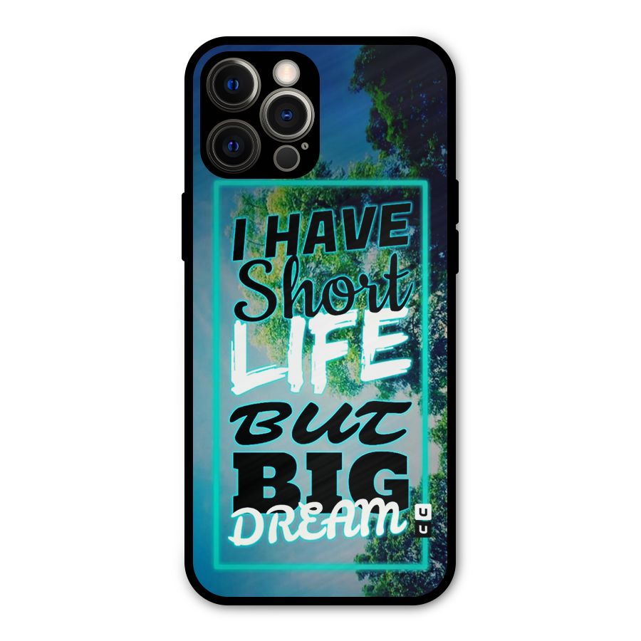Short Life Big Dream Metal Back Case for iPhone 12 Pro Max